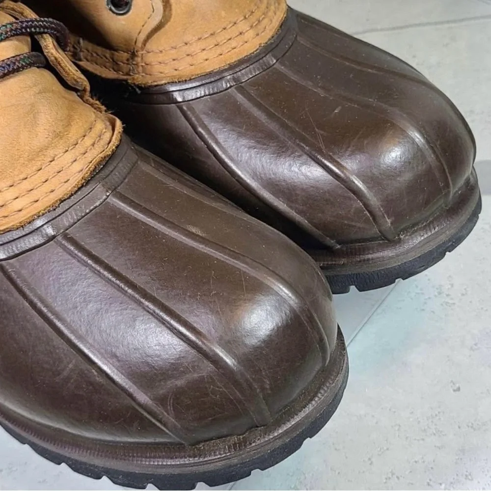 L.L.Been Sz 7 Men's/Women’s 8 Brown Leather Boots Duck Liner Hunting Winter